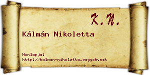 Kálmán Nikoletta névjegykártya